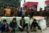 mau four- mugglers arrested with one crore ganja