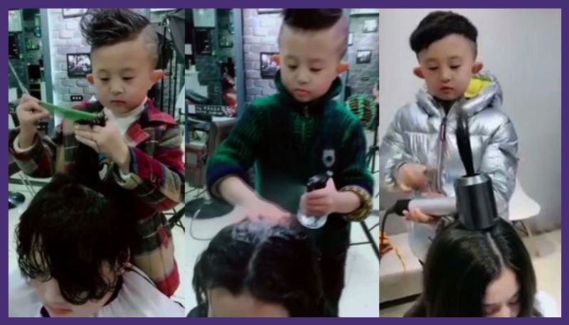 a toddler who make wonders in hair styling