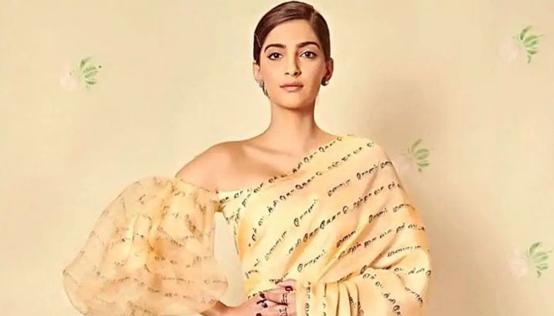 Sonam Kapoor stuns in a Masaba saree that literally has a name written all over it