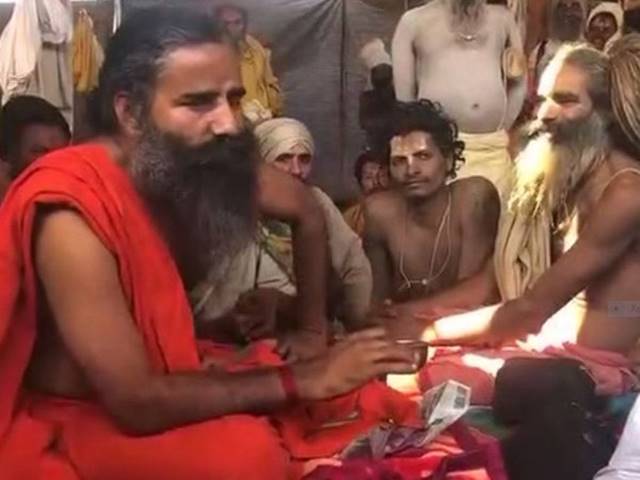 prayagraj: baba ramdev at kumbh mela 2019