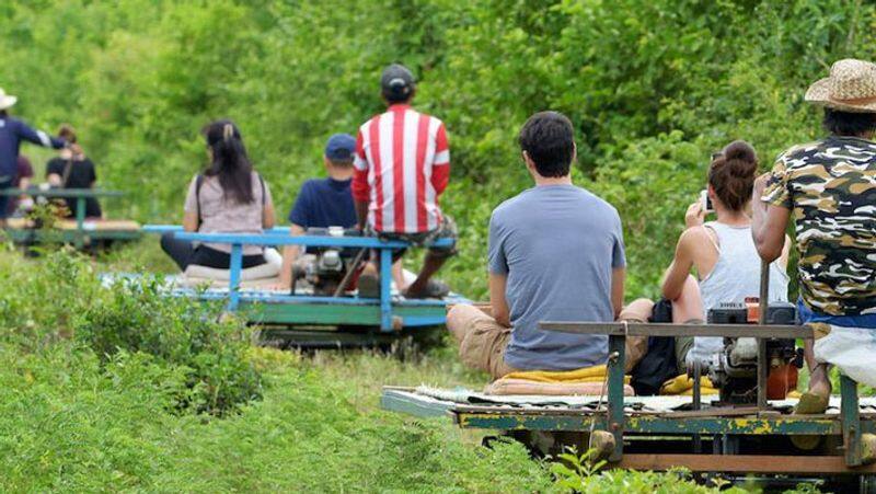 Bamboo Train in Combodiya