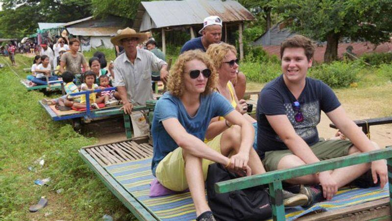 Bamboo Train in Combodiya