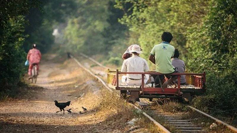 Bamboo Train in Combodiya