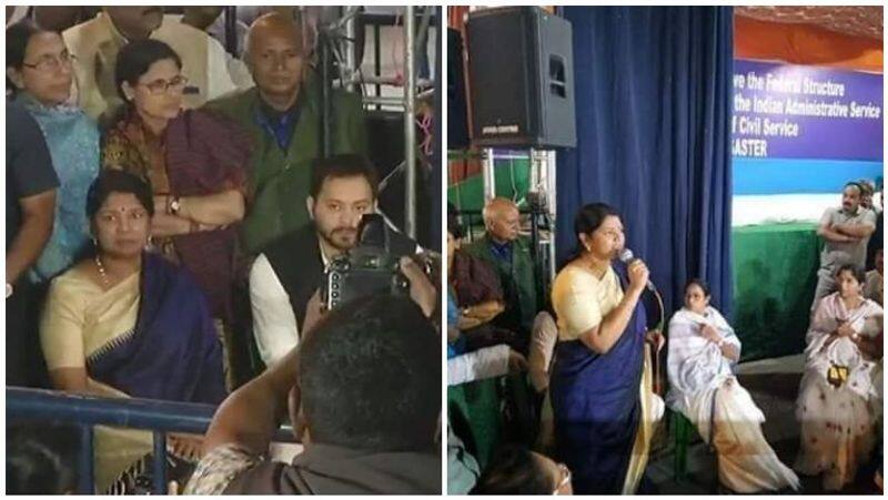 DMK MP Kanimozhi Joinig with Mamata Banerjee Protest