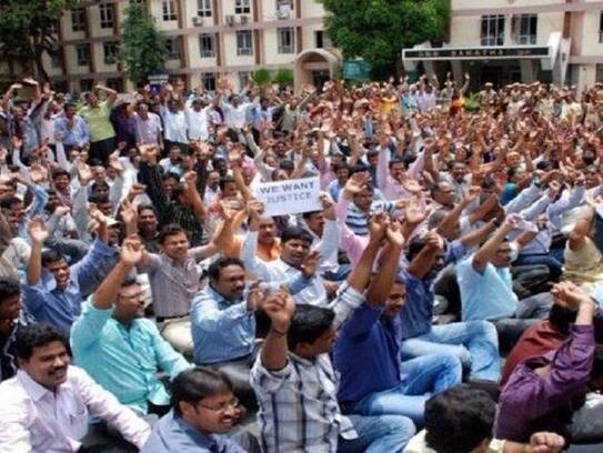 UP state employee went to strike, services effected in state