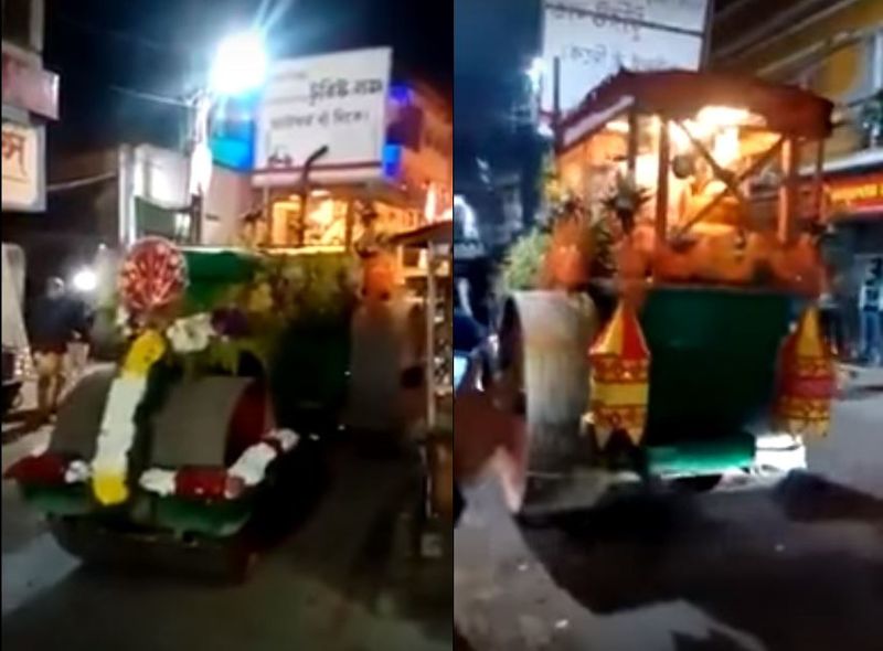 Groom takes road roller to go to his wedding Video viral