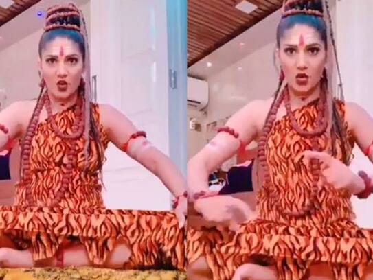 sapna chaudhary  shiv look video viral on internet