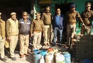 Raiding information on illegal liquor creation in Firozabad