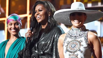 Michelle Obama makes surprise Grammys appearance to support host Alicia Keys