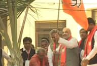 bjp president amit shah flags off mera pariwar bjp pariwar campaign