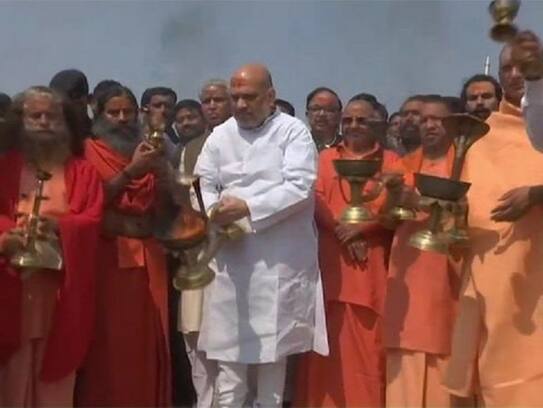 Amit saha dip in holy Kumbh today, will discuss with yogi and saint for next visit of PM Modi