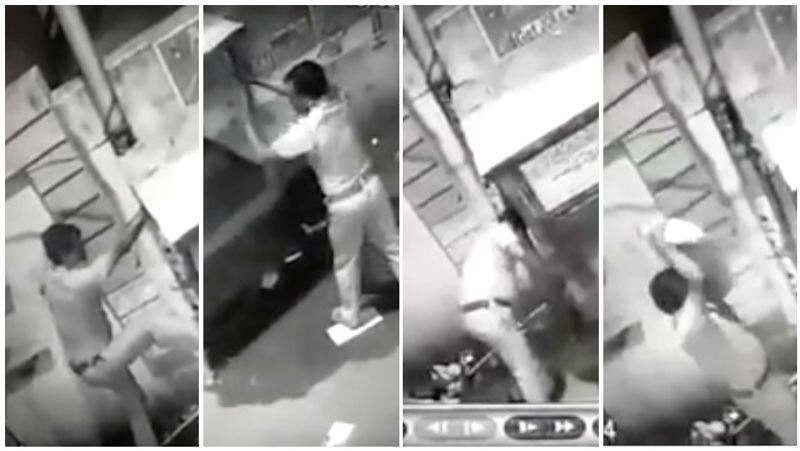 Police damage Small shop issues cctv footage