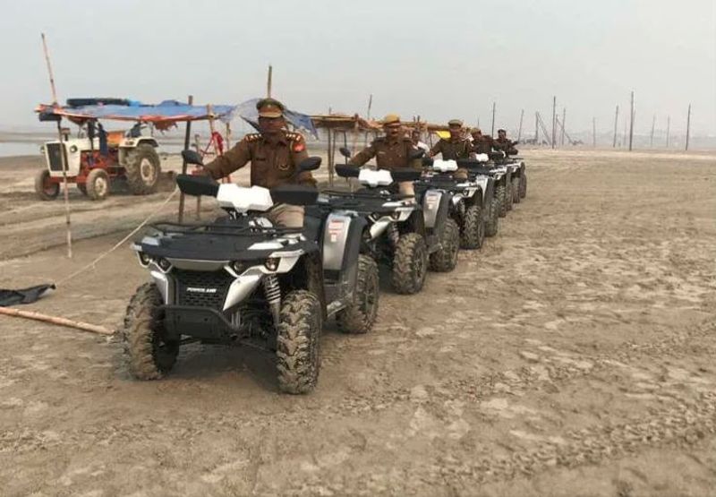 Uttara pradesh police used Powerland 4X4 ATVs to patrol Kumbh Mela