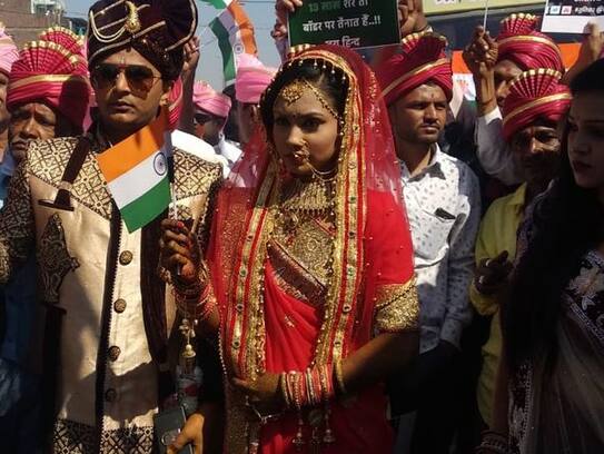 After Pulwama attack Vadodara couple dedicates their marriage procession to deceased CRPF soldiers