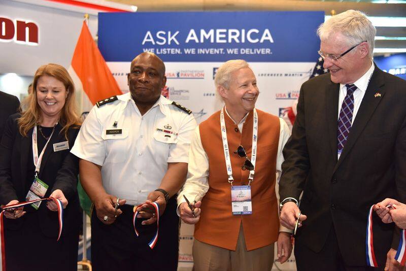 Ambassador Juster officially opens the USA Partnership Pavilion at Aero India 2019