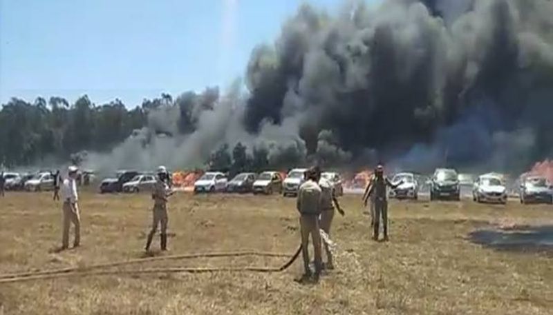 Major Fire Accident At Aero India Show 2019 Bengaluru