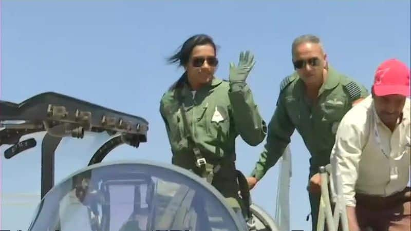 PV Sindhu became the first ever woman to fly Tejas Fighter jet in Aero India 2019