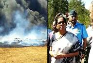 Aero India 2019: Nirmala Sitharaman inspects parking area after fire