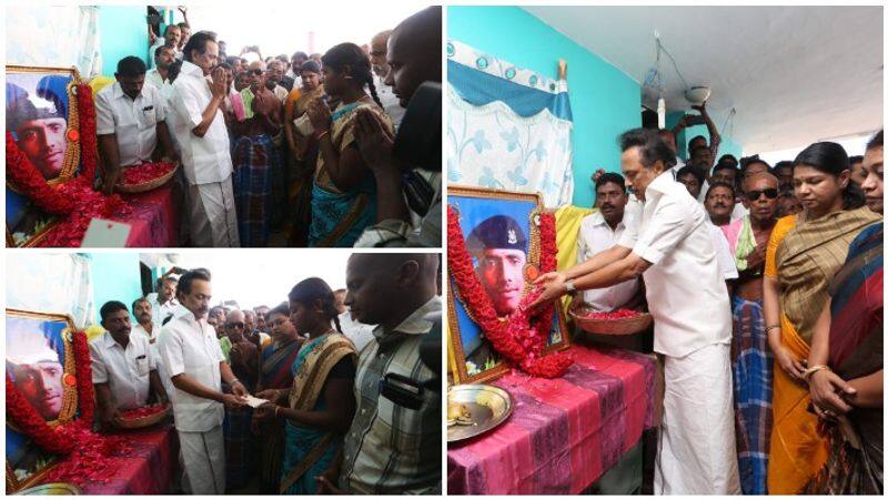 M K Stalin Visit With Pulwama attack: Death CRPF Subaramani Home Video