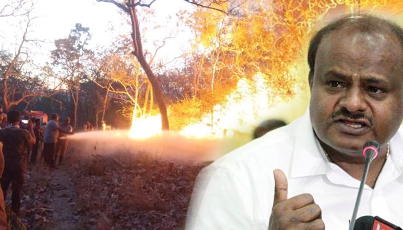 Bandipur fire Kumaraswamy gives permission to make use of helicopters