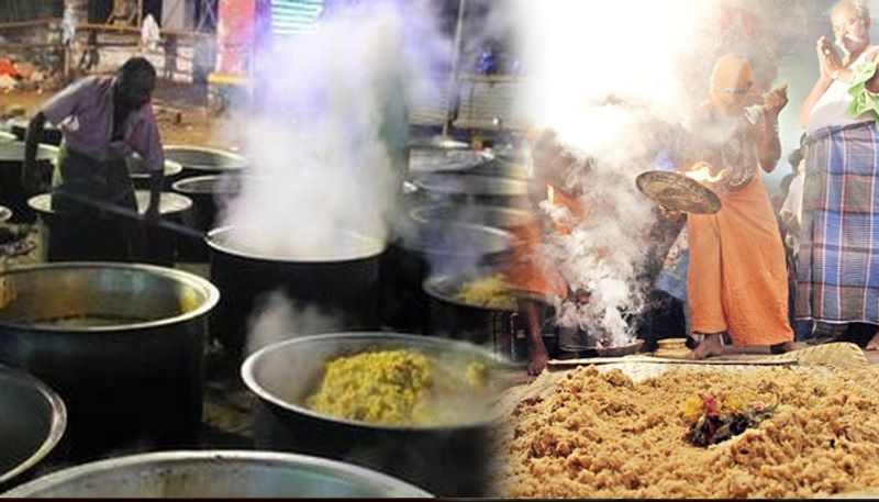 mutton biryani distributed as prasad in madurai temple tamil nadu