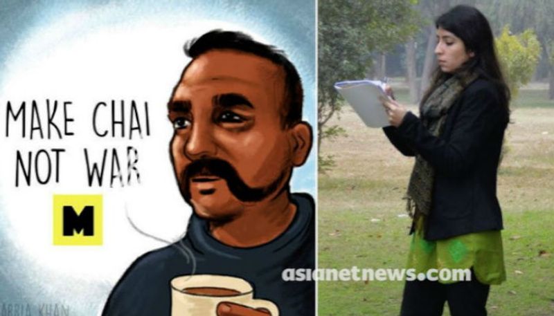 pakistan woman artist who illustrated indian army man in her anti war graphical picture