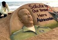 Abhinandan Varthaman Sudarshan Patnaik salutes Indian Air Force pilot sand art