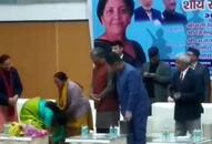 Defence Minister Nirmala Sitharaman touches feet of martyr Soldier's Mother