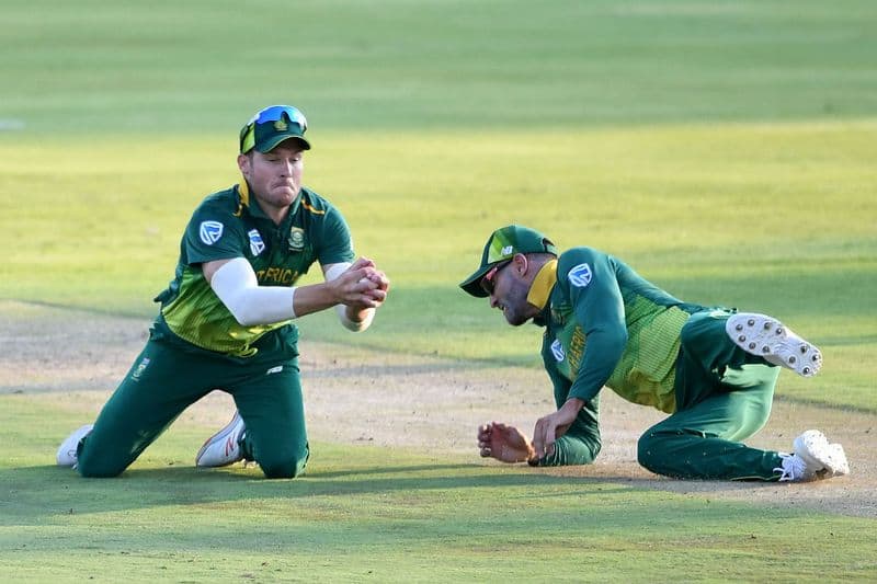 David Miller keeps wickets for South Africa Duplesis call him MSD