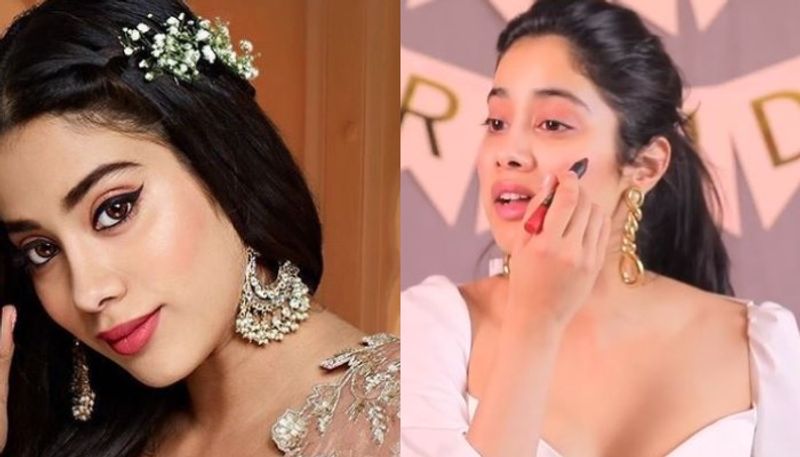 Janhvi Kapoor shows how to make up  without a mirror in under a minute