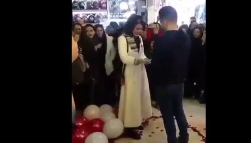 couple arrested for marriage proposal in public in iran