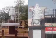 Karnataka: Statues of political leaders veiled in view of Lok Sabha election