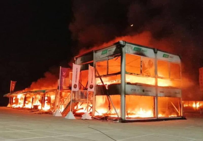 Fire at race track all 18 moto e electric bike destroyed at jerez