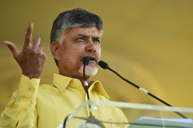 Chandrababu Naidu hits out at PM Modi; holds sit in protest in Vijayawada