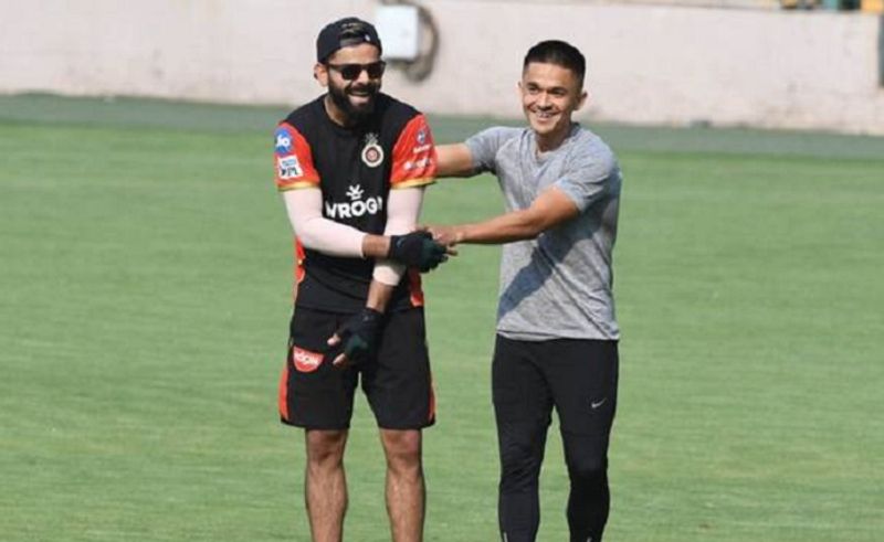 IPL 2019 captain Sunil Chhetri visit RCB training camp at Bengaluru