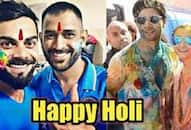 India Cricketer celebrating holi festival with foreigner players