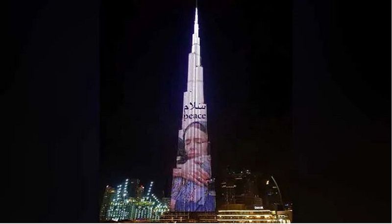 Burj Khalifa Lit Up With Photo Of New Zealand PM