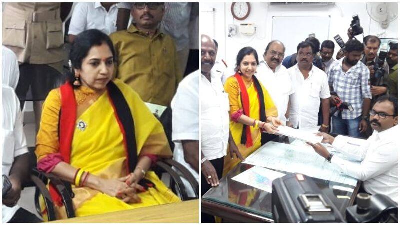 South Chennai DMK candidate filed for nomination with the Thamizhachi Thangapandian Video