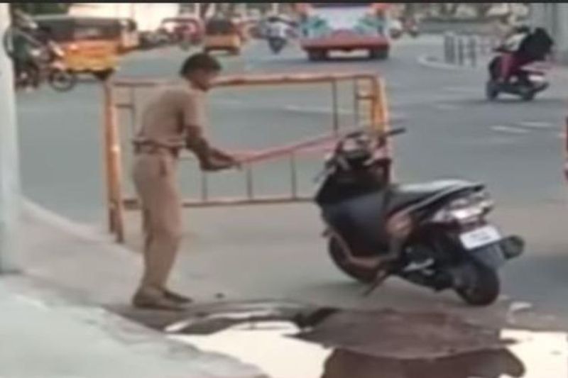 Chennai Constable smashes scooter video