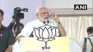 Modi addresses jampacked gathering in Mysuru; mocks Rahul Gandhi; extends support to Sumalatha