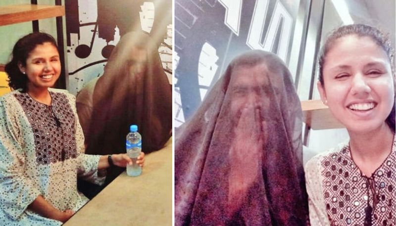 woman shares husbands photo who wore a burqa with a satiric note