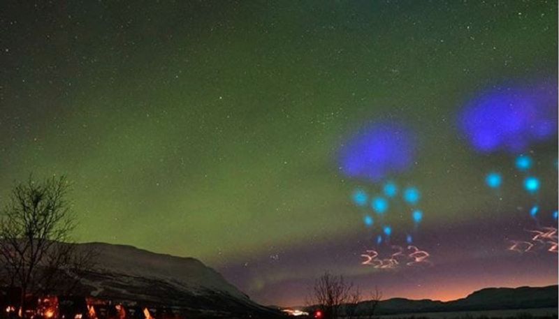 Mysterious Blue Lights Over Arctic Circle