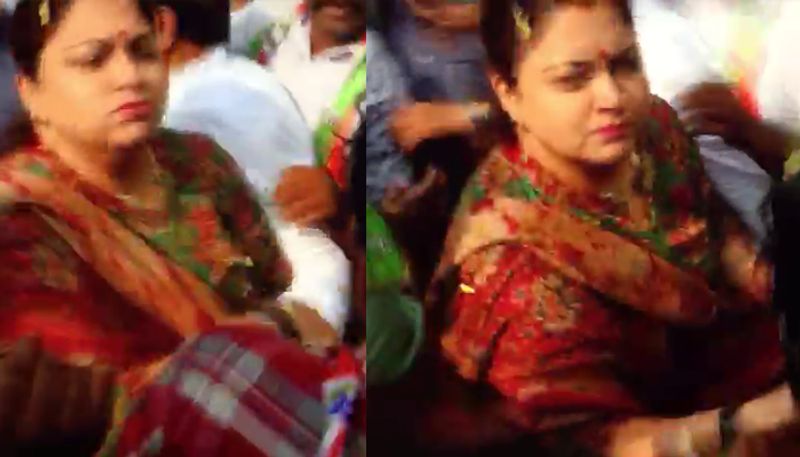 Actor Khushbu loses cool, slaps youth during Congress rally in Bengaluru (Video)