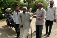 Senior citizen going to vote in muzaffarnagar