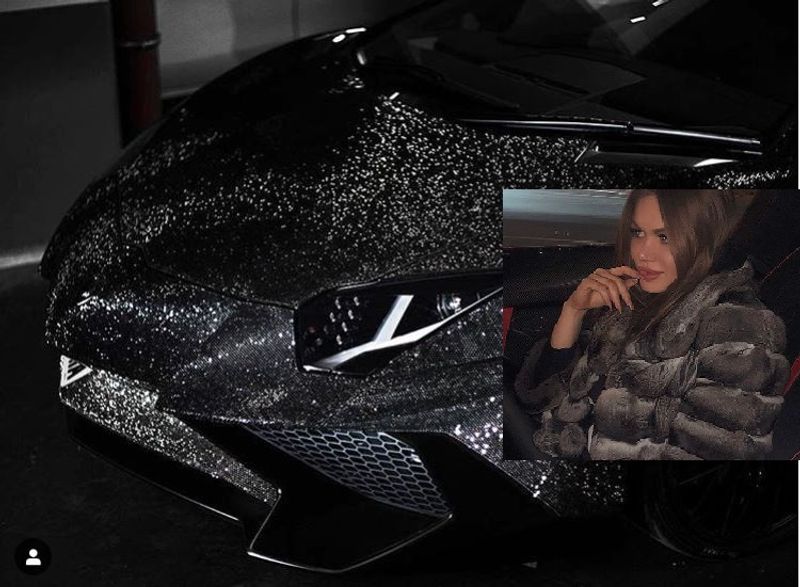 Instagram model Daria Radionova decorated her Lamborghini Aventador car with 20 lakh crystals