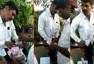 Congress workers distribute money Karnataka voters