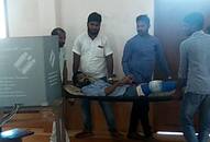 Udupi Accident victim on stretcher casts vote