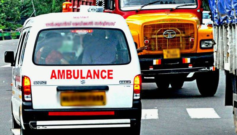 Train hits ambulance at srikakulam district