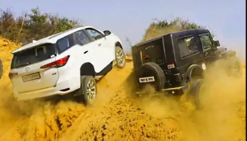 Toyota fortuner mahindra thar tata safari strome and ford endeavour off road viral video