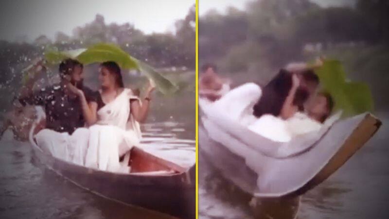 Couple Fall in river during photoshoot video..